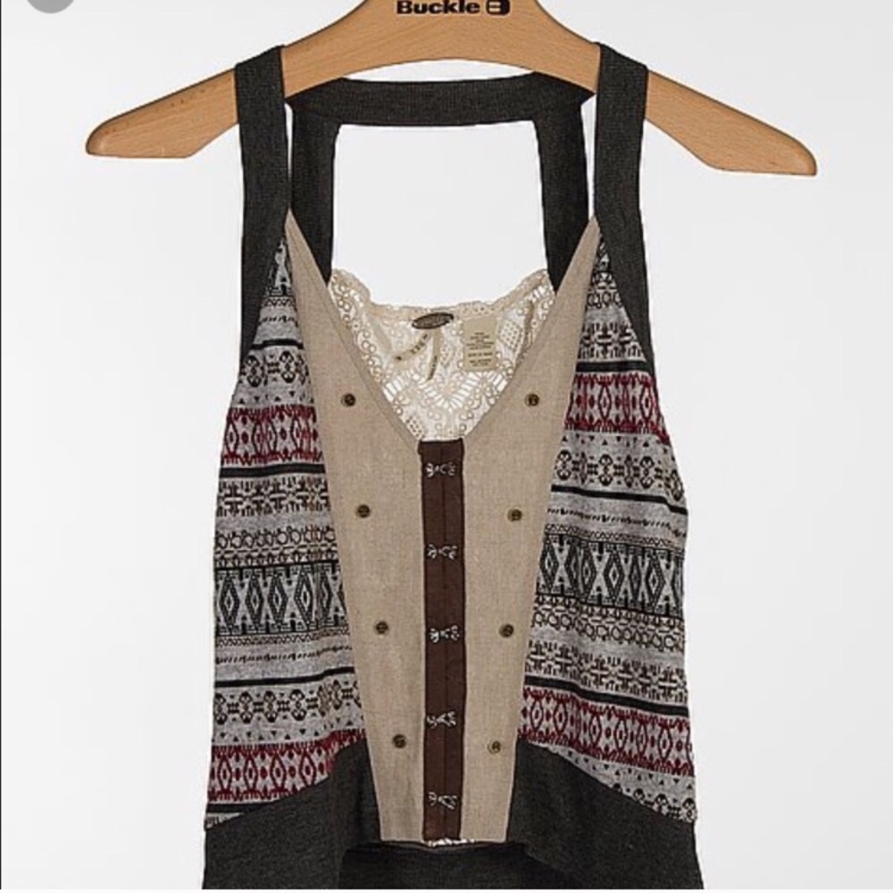 buckle gimmicks grey and cream/white vest